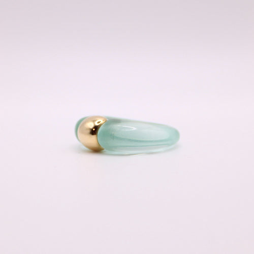 Bague Bague résine lagon et or jaune 58 Facettes