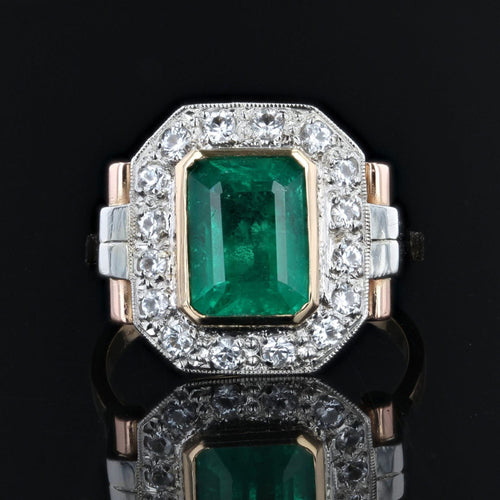Bague 57 Bague art déco émeraude diamants 58 Facettes 22-403