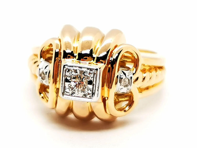 Bague 52 Bague Art déco Or jaune Diamant 58 Facettes 1969308CN