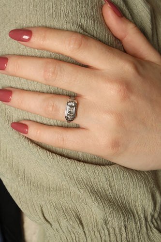 Bague 51 Bague Tank Or Blanc diamant 58 Facettes 2360810CN