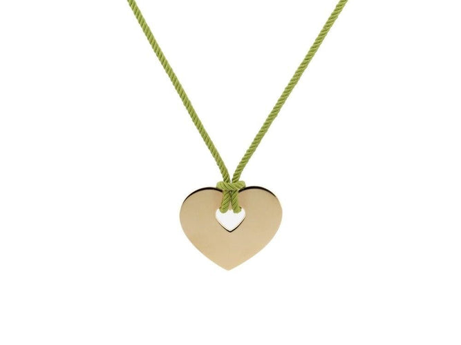 Pendentif pendentif coeur secret POIRAY or jaune 18k sur cordon 10.8gr 58 Facettes 253611