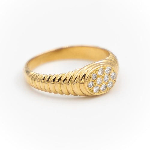 Bague 47 Bague Chevalière Or jaune Diamant 58 Facettes 1875615CN