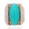 Bague 55 Chevalière chysoprase et or brossé 58 Facettes 22-282