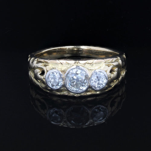 Bague 58 Bague jonc ancienne 3 diamants 58 Facettes 22-572
