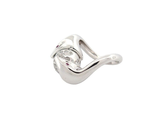 Bague 51 bague BOUCHERON trouble or blanc 18k diamants 1.05ct rubis 58 Facettes 257505