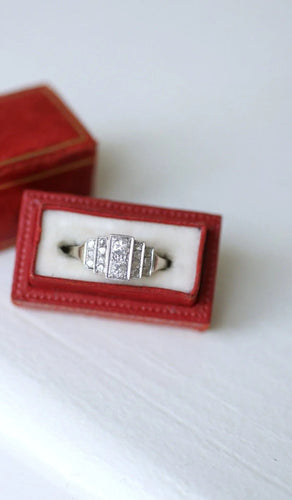 Bague Bague Art Déco escalier diamants 58 Facettes