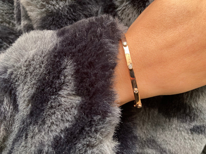 Bracelet Bracelet "VY" Or rose Zircons 58 Facettes BO/230080