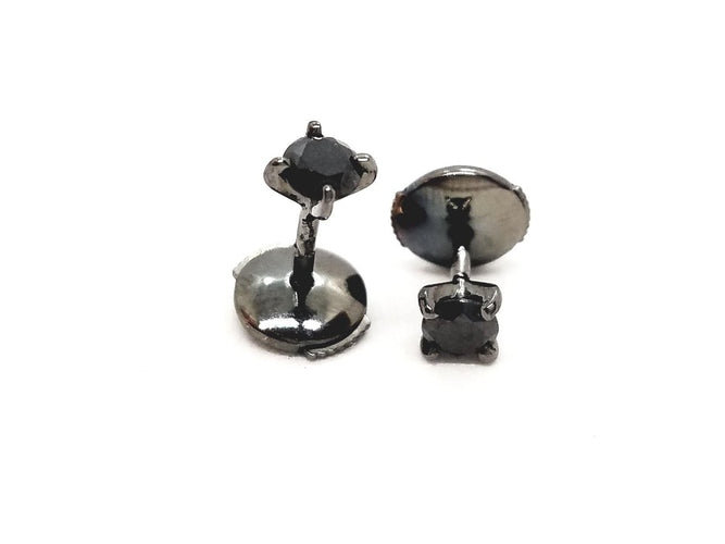 Boucles d'oreilles Boucles d'oreilles Puces Or noir Diamant 58 Facettes 578735RV