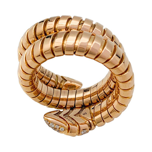 Bague 52 Bague Bulgari, modèle "Serpenti, en or rose et diamants. 58 Facettes 31577