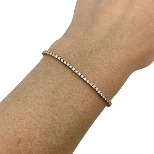 Bracelet Bracelet ligne diamants en or rose. 58 Facettes 31788