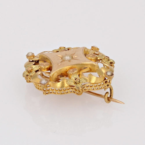 Broche Broche de col ancienne perle fine 3 ors 58 Facettes 23-274
