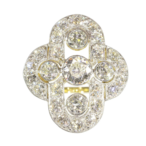 Bague 52 Bague diamants en or et platine des années 1930 58 Facettes 23345-0110