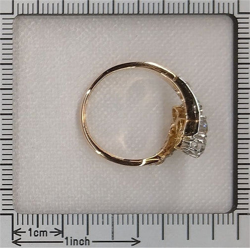 Bague 56 L'amour à travers le temps : bague en or et diamants Belle Époque des années 1920 58 Facettes 24029-0362