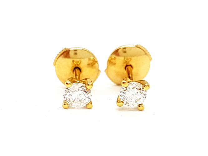 Boucles d'oreilles Boucles d'oreilles Puces Or jaune Diamant 58 Facettes 06432CD