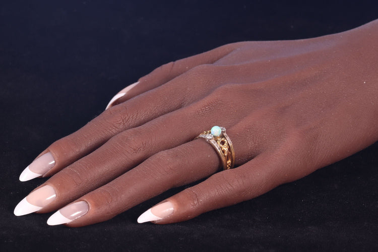 Bague 61 Bague victorienne Diamants Opale 58 Facettes 23124-0058