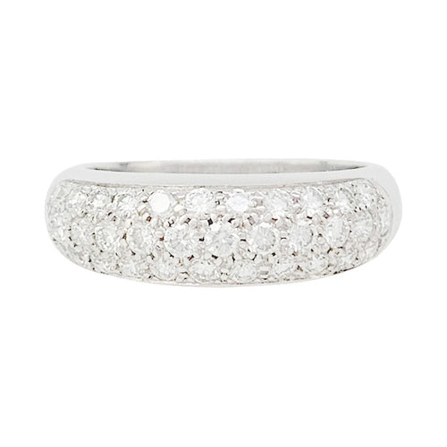 Bague 49 Bague jonc en or blanc, diamants. 58 Facettes 31460