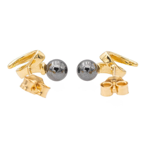 Boucles d'oreilles Boucles d'oreilles puces Or jaune hématite 58 Facettes 2360818CN