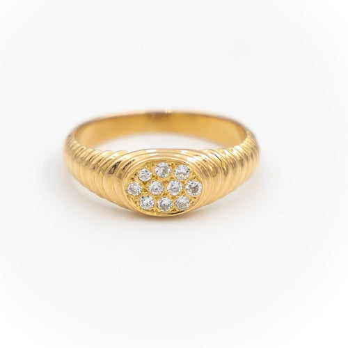 Bague 47 Bague Chevalière Or jaune Diamant 58 Facettes 1875615CN