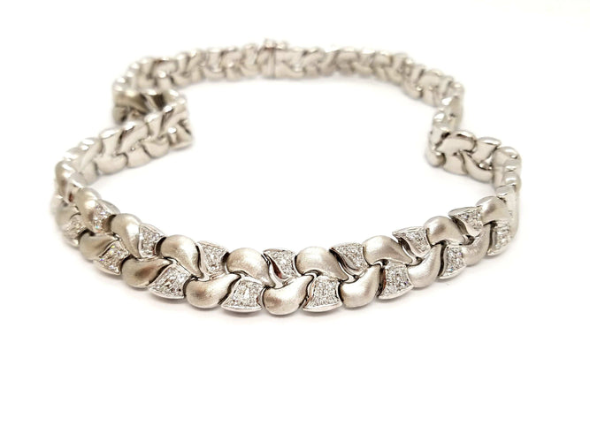 Collier Collier Or blanc Diamant 58 Facettes 760701CN