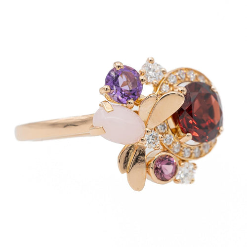Bague 53 Chaumet Bague Attrape moi si tu m'aimes Or rose Grenat pyrope 58 Facettes 2648763CN