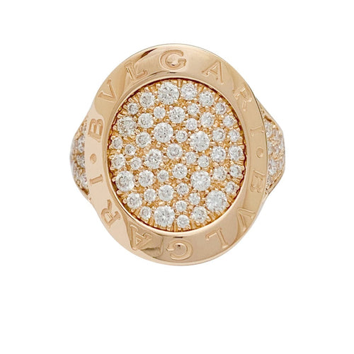 Bague 52 Bague en or rose Bulgari modèle "Bulgari Bulgari", diamants. 58 Facettes 31074