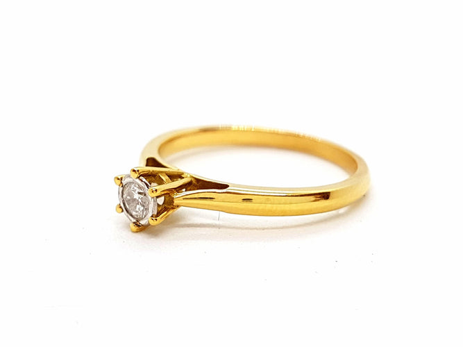 Bague 53 Bague Solitaire Or jaune Diamant 58 Facettes 06338CD