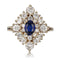 Bague 61 Bague saphirs de synthèse blancs et bleu losangique 58 Facettes 23-193