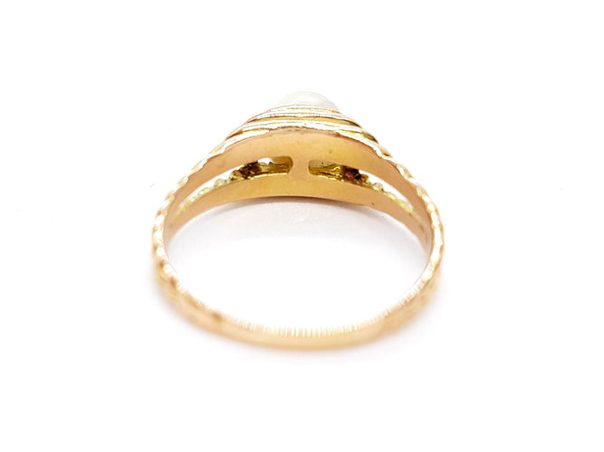 Bague 56 Bague Or jaune Perle 58 Facettes 00320CN