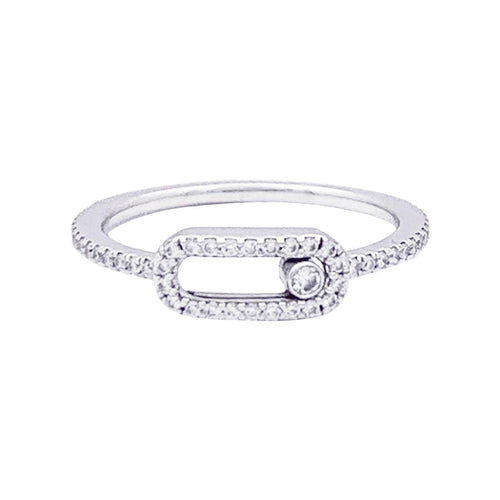 Bague 49 Bague Messika, "Move Uno Pavé", or blanc et diamants. 58 Facettes 33423