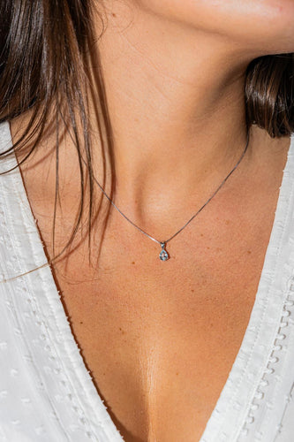 Collier Collier Pendentif Or blanc Aigue-marine 58 Facettes 2506320CN