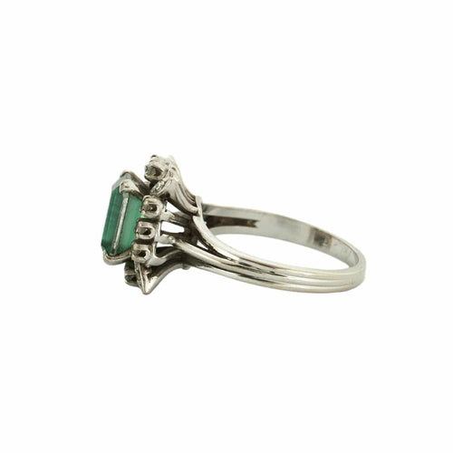 Bague 51 Bague marguerite émeraude et diamants 58 Facettes BO/230030//