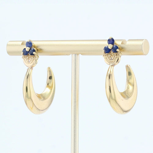 Boucles d'oreilles Boucles d'oreilles créoles or et saphirs 58 Facettes 21-679B