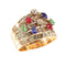 Bague 59 Une bague victorienne en pierres précieuses vieille de 140 ans - saphirs, rubis, émeraudes 58 Facettes 23360-0334