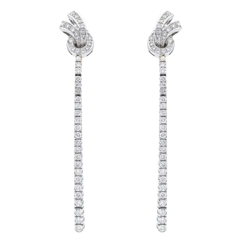 Boucles d'oreilles Boucles d'oreilles Pendantes Or blanc Diamant 58 Facettes 578261CD