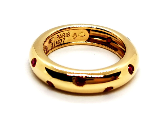Bague 51 Chaumet Bague Jonc Constellation Or jaune Rubis 58 Facettes 1292117CN
