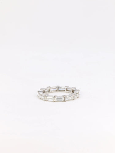 Bague Alliance américaine or blanc 13 diamants taille baguette 58 Facettes 812