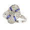 Bague 59 bague de fiançailles diamant et saphir vintage des années 1930 58 Facettes 23271-0610