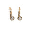 Boucles d'oreilles Dormeuses Art Déco 2 ors et pierres blanches 58 Facettes