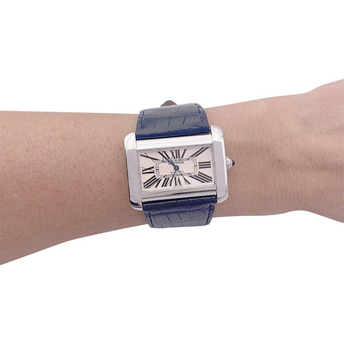 Montre Montre Cartier, "Divan", acier. 58 Facettes 32140