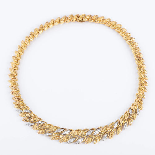 Collier Collier or jaune,platine et diamants des années 1960 58 Facettes