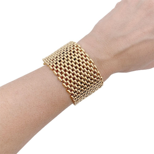 Bracelet Bracelet maille "résille", or jaune. 58 Facettes 32974