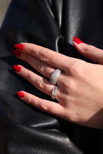Bague 53 Bague Jonc Or blanc diamant 58 Facettes 2324950CN