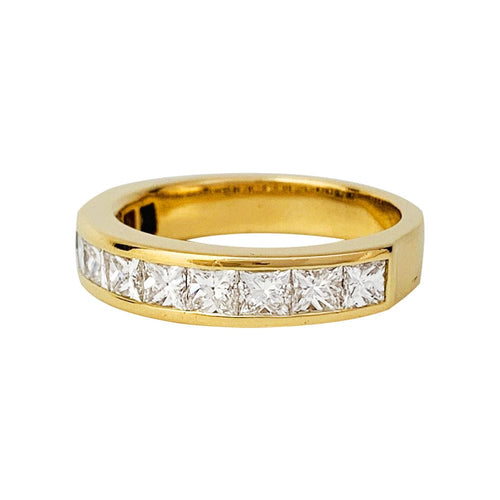 Bague 52 Bague en or jaune, diamants princesses. 58 Facettes 30954