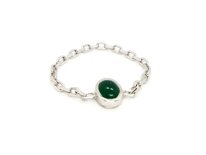 Bague 55 Bague Chaînette Or blanc Agate 58 Facettes 843307CD