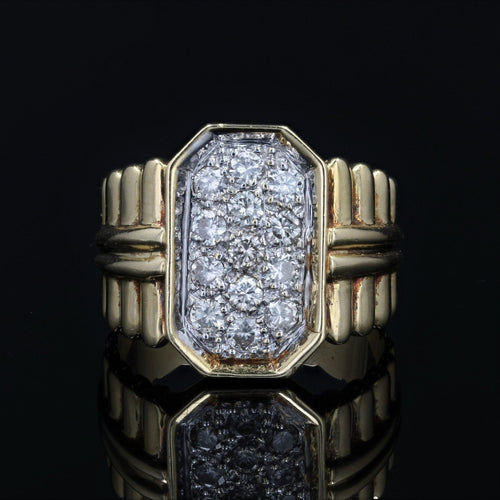 Bague 55 Bague vintage diamants à godrons 58 Facettes 21-111