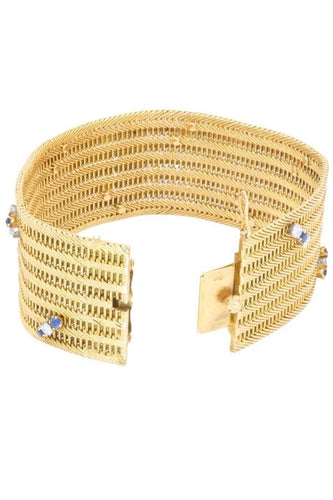 Bracelet BRACELET TRESSÉ ANNÉES 60' SAPHIRS ET DIAMANTS 58 Facettes 042411