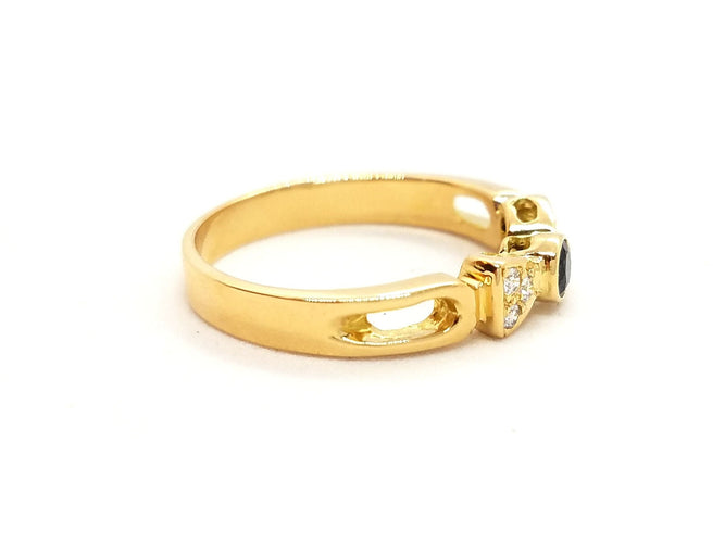 Bague 53 Bague Or jaune Saphir 58 Facettes 00793CN