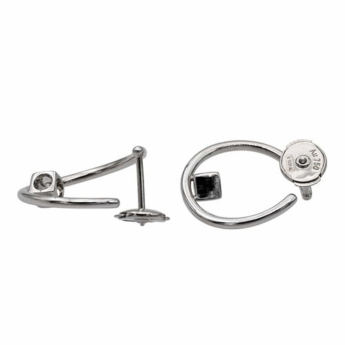 Boucles d'oreilles Dinh Van Boucles d'oreilles Créoles Le Cube Diamant Or blanc Diamant 58 Facettes 2865689RV