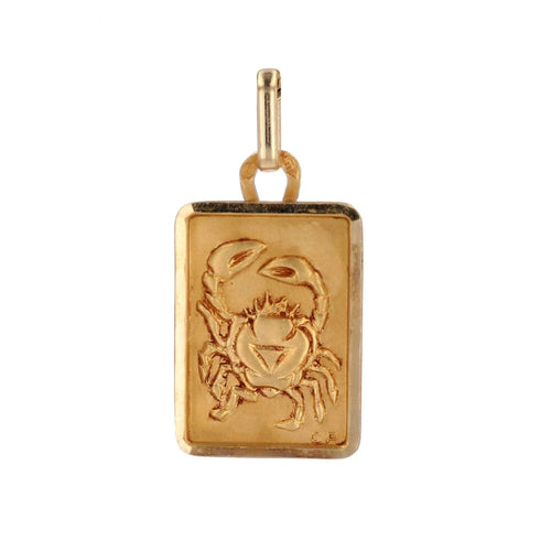 Pendentif Médaille or rose signe cancer 58 Facettes 18-016E