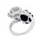 Bague 51 Bague Chanel, "Toi & Moi - Mini Camélia sculpté", or blanc, diamants. 58 Facettes 32413